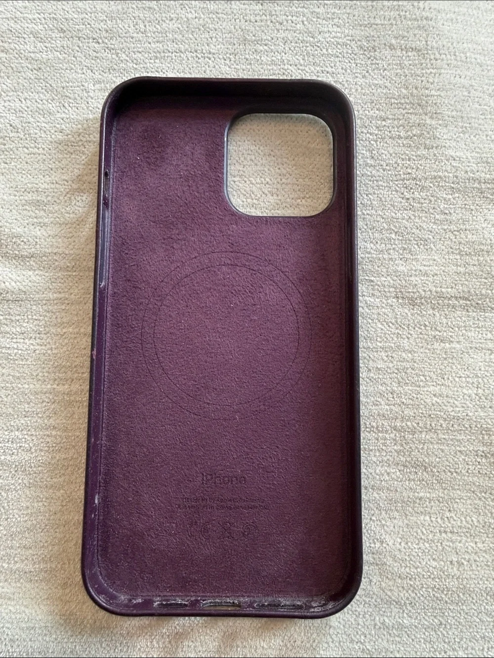 Apple Leather iPhone 13 Pro Max Case - Dark Cherry